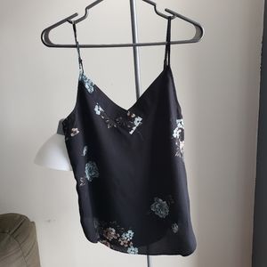 Dynamite Black Floral Tank Top